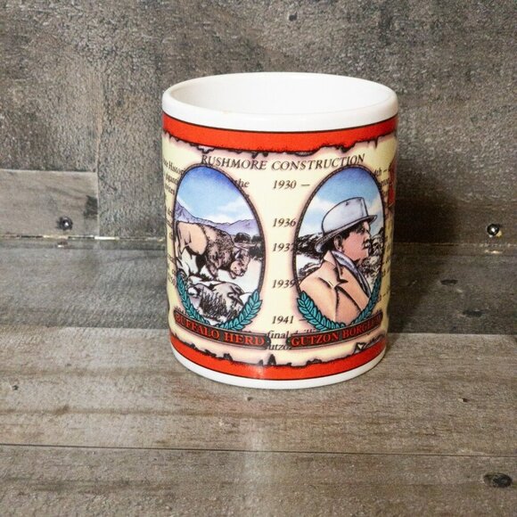 MOUNT RUSHMORE CONSTRUCTION BLACK HILLS SOUTH DAKOTA COFFEE MUG DINER VTG RETRO - Picture 2 of 6